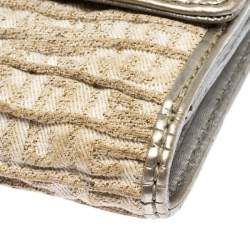 Givenchy Ivory Fabric Flap Compact Wallet
