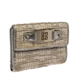 Givenchy Ivory Fabric Flap Compact Wallet