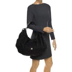 Givenchy Black Monogram Canvas Double Handle Hobo