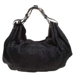 Givenchy Black Monogram Canvas Double Handle Hobo