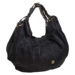 Givenchy Black Monogram Canvas Double Handle Hobo