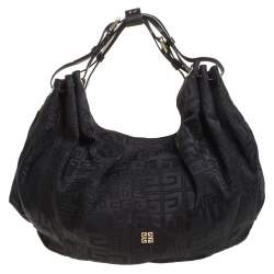 Givenchy Black Monogram Canvas Double Handle Hobo