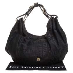 Givenchy Black Monogram Canvas Double Handle Hobo