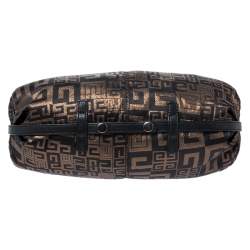 مملوكة مسبقًا Givenchy Black/Bronze Signature Shimmering Fabric Hobo