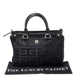 Pre Owned حقيبة جيفنشي جلد ونايلون مونوغرامية سوداء