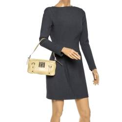 Pre Owned Givenchy Light Yellow Leather Small Baguette Bag