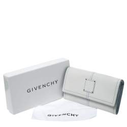 Pre Owned Givenchy White Leather Continental Wallet