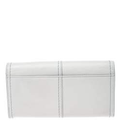 Pre Owned Givenchy White Leather Continental Wallet