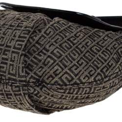 Pre Owned حقيبة جيفنشي جلد لامعة وكانفاس مونوغرامية سوداء/ بنية