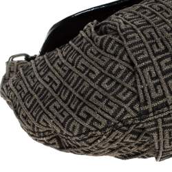 Pre Owned حقيبة جيفنشي جلد لامعة وكانفاس مونوغرامية سوداء/ بنية