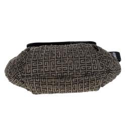 Pre Owned حقيبة جيفنشي جلد لامعة وكانفاس مونوغرامية سوداء/ بنية