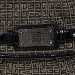 Pre Owned حقيبة جيفنشي جلد لامعة وكانفاس مونوغرامية سوداء/ بنية