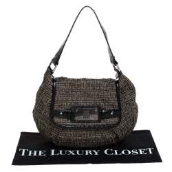 Pre Owned حقيبة جيفنشي جلد لامعة وكانفاس مونوغرامية سوداء/ بنية