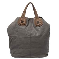 مملوكة مسبقًا Givenchy Grey Leather Nightingale Shopper Toe Bag