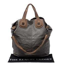 مملوكة مسبقًا Givenchy Grey Leather Nightingale Shopper Toe Bag