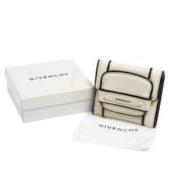 Pre Owned Givenchy White Patent Leather Compact  Wallet