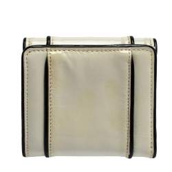 Pre Owned Givenchy White Patent Leather Compact  Wallet
