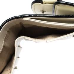 Pre Owned Givenchy White Patent Leather Compact  Wallet