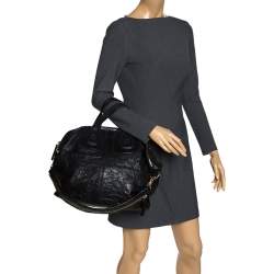 Pre Owned Givenchy Black Leather Medium Nightingale Satchel