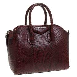 مملوكة مسبقًا Givenchy Burgundy Python Mini Antigona Satchel