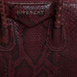مملوكة مسبقًا Givenchy Burgundy Python Mini Antigona Satchel