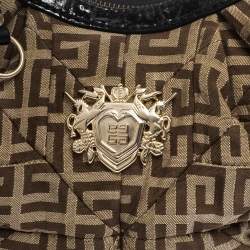 Pre Owned Givenchy Brown/Black Monogram Canvas and Leather Hobo