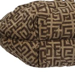 Pre Owned Givenchy Brown/Black Monogram Canvas and Leather Hobo