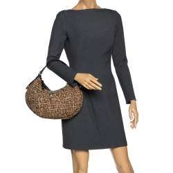 Pre Owned Givenchy Brown/Black Monogram Canvas and Leather Hobo