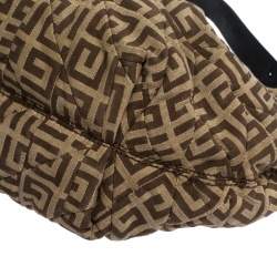 Pre Owned Givenchy Brown/Black Monogram Canvas and Leather Hobo