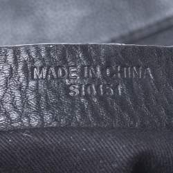 Pre Owned Givenchy Black Leather Logo Hobo