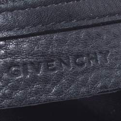 Pre Owned Givenchy Black Leather Logo Hobo