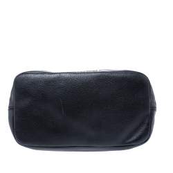 Pre Owned Givenchy Black Leather Logo Hobo