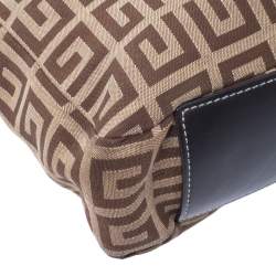 مملوكة مسبقًا حقيبة يد جيفنشي سحاب شراشيب جلد وكافاس مونوغرامية بنية