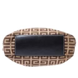 مملوكة مسبقًا حقيبة يد جيفنشي سحاب شراشيب جلد وكافاس مونوغرامية بنية