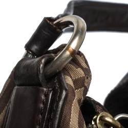 Pre Owned حقيبة جيفنشي قلاب جلد وكانفاس مونوغرامية بنية