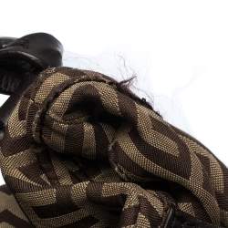 Pre Owned حقيبة جيفنشي قلاب جلد وكانفاس مونوغرامية بنية