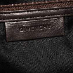 Pre Owned حقيبة جيفنشي قلاب جلد وكانفاس مونوغرامية بنية