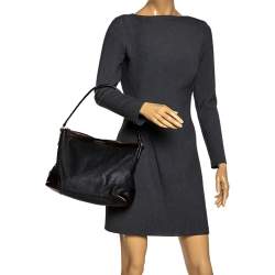 مملوكة مسبقًا Givenchy Black/Dark Brown Monogram Coated Canvas and Leather Hobo