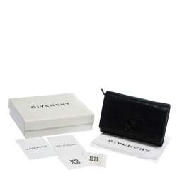 Pre Owned Givenchy Black Monogram Leather Flap Wallet