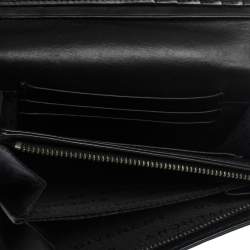 Pre Owned Givenchy Black Monogram Leather Flap Wallet