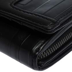 Pre Owned Givenchy Black Monogram Leather Flap Wallet