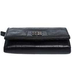 Pre Owned Givenchy Black Monogram Leather Flap Wallet