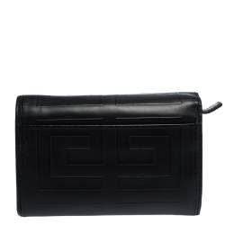 Pre Owned Givenchy Black Monogram Leather Flap Wallet