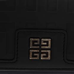 Pre Owned Givenchy Black Monogram Leather Flap Wallet