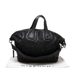 Pre Owned Givenchy Black Leather and Nylon Medium Nightingale Satchel
