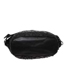 Pre Owned Givenchy Black Leather and Nylon Medium Nightingale Satchel