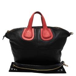 Pre Owned حقيبة ساتشل جيفنشي نايتينغل جلد حمراء/ سوداء