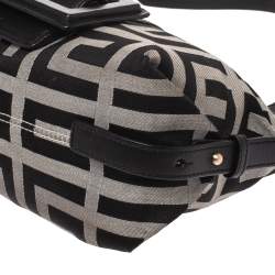 Pre Owned حقيبة كتف جيفنشي كانفاس وجلد مونوغرامية  رصاصية / سوداء 