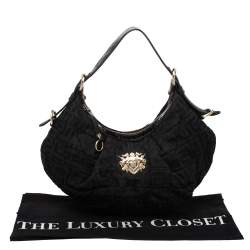 Pre Owned حقيبة جيفنشي كانفاس وجلد مونوغرامية سوداء