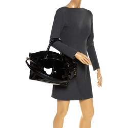 Pre Owned Givenchy Black Patent Leather Satchel